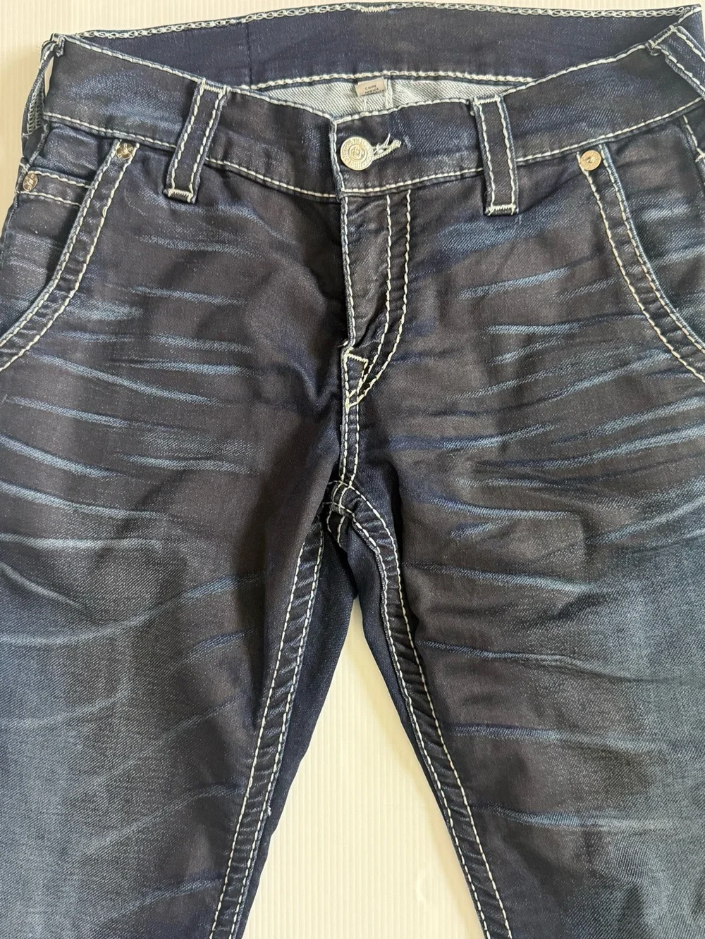True Religion Big T Jogger Jeans Mens 30x30 Blue Streetwear Tapered Denim